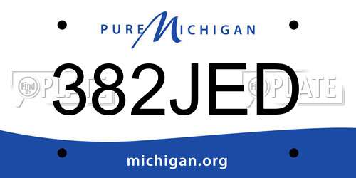 382JED Michigan License Plate