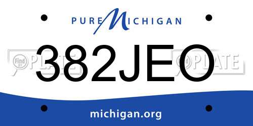 382JEO Michigan License Plate