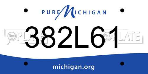 382L61 Michigan License Plate