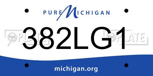 382LG1 Michigan License Plate