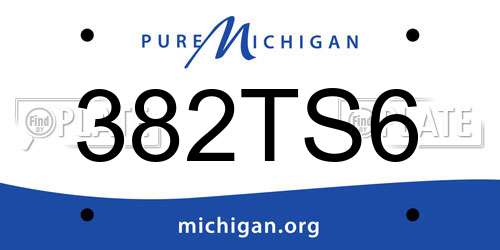 382TS6 Michigan License Plate
