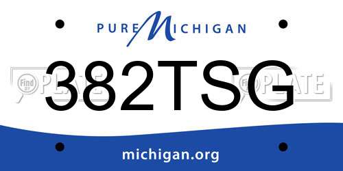 382TSG Michigan License Plate