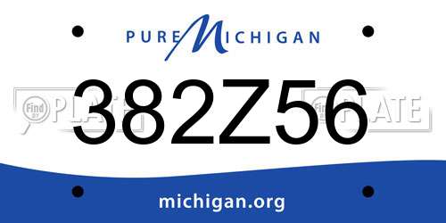 382Z56 Michigan License Plate