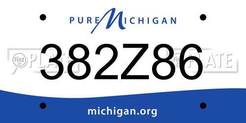 382Z86 Michigan License Plate