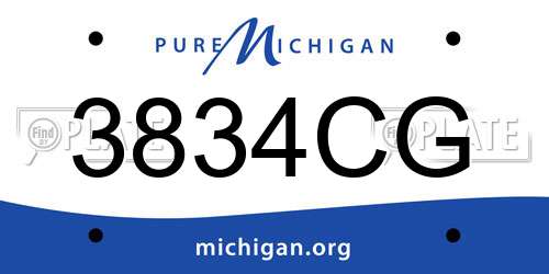 3834CG Michigan License Plate