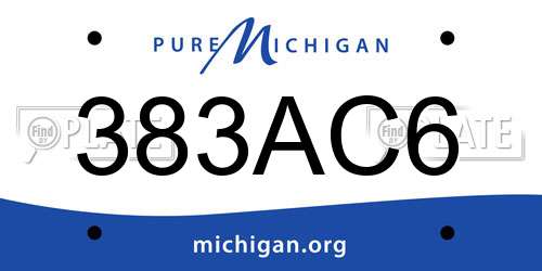 383AC6 Michigan License Plate