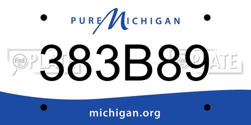 383B89 Michigan License Plate