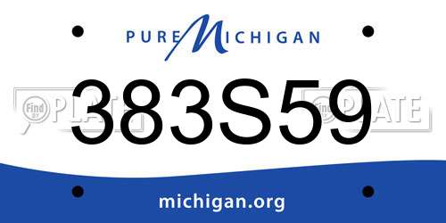 383S59 Michigan License Plate