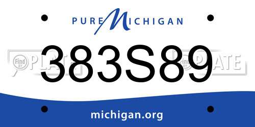 383S89 Michigan License Plate