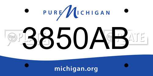 3850AB Michigan License Plate