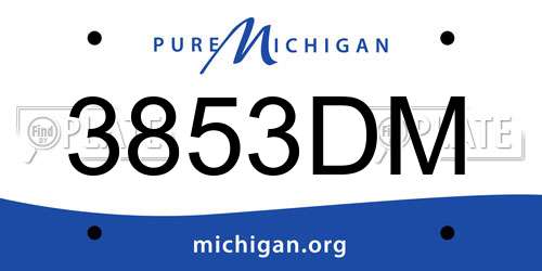 3853DM Michigan License Plate