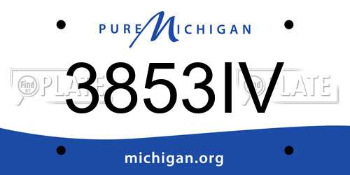 3853IV Michigan License Plate