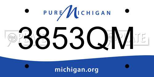 3853QM Michigan License Plate