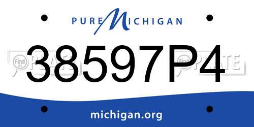 38597P4 Michigan License Plate