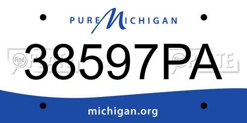38597PA Michigan License Plate