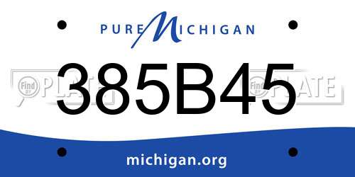 385B45 Michigan License Plate