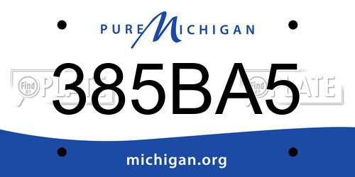 385BA5 Michigan License Plate