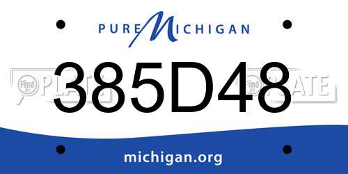 385D48 Michigan License Plate