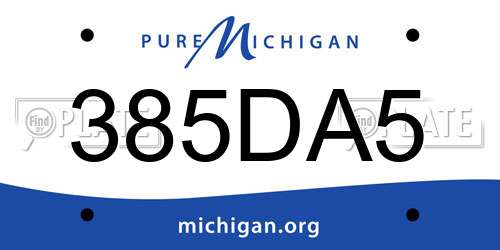 385DA5 Michigan License Plate