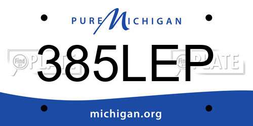 385LEP Michigan License Plate
