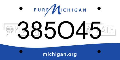 385O45 Michigan License Plate