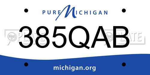 385QAB Michigan License Plate