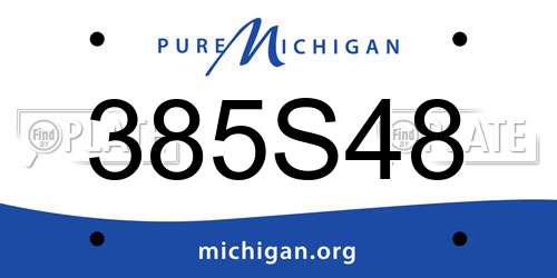 385S48 Michigan License Plate