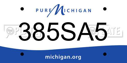 385SA5 Michigan License Plate