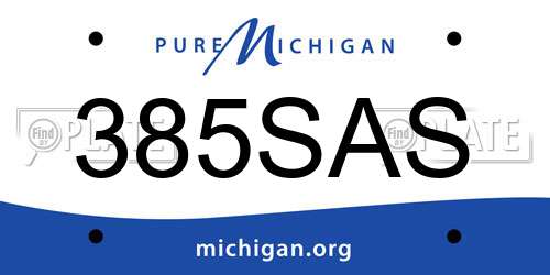 385SAS Michigan License Plate
