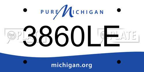 3860LE Michigan License Plate