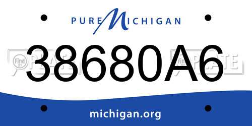 38680A6 Michigan License Plate