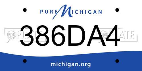 386DA4 Michigan License Plate