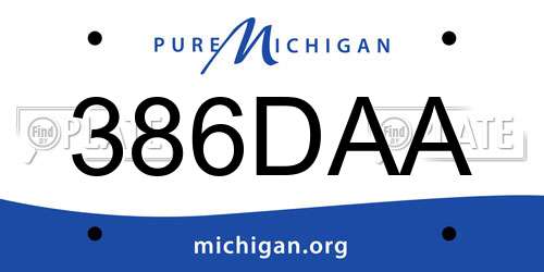 386DAA Michigan License Plate