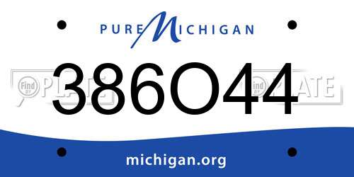 386O44 Michigan License Plate