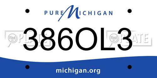 386OL3 Michigan License Plate