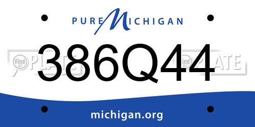 386Q44 Michigan License Plate