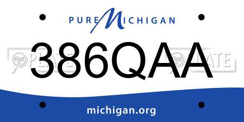 386QAA Michigan License Plate