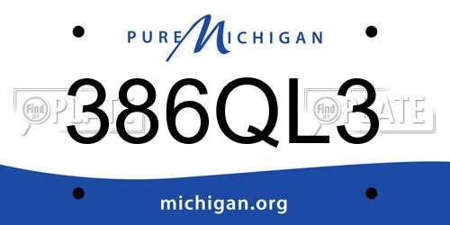 386QL3 Michigan License Plate