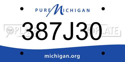 387J30 Michigan License Plate
