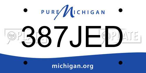 387JED Michigan License Plate