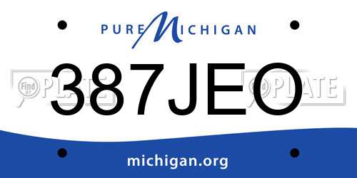 387JEO Michigan License Plate