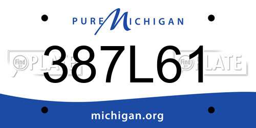 387L61 Michigan License Plate