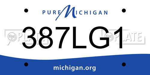 387LG1 Michigan License Plate