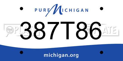 387T86 Michigan License Plate