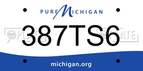 387TS6 Michigan License Plate