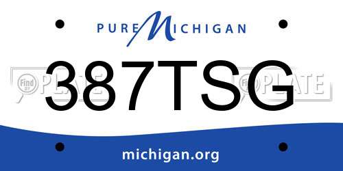 387TSG Michigan License Plate