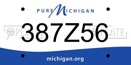 387Z56 Michigan License Plate