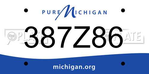 387Z86 Michigan License Plate