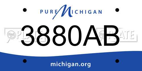 3880AB Michigan License Plate