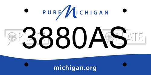 3880AS Michigan License Plate